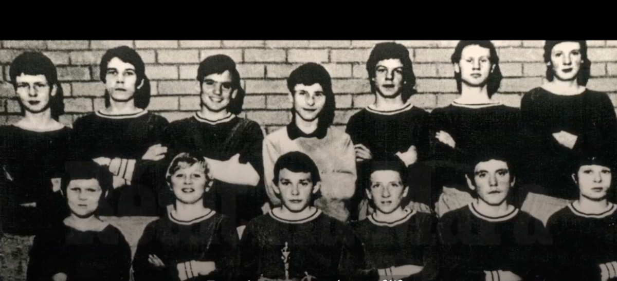 The Star of the Sea team from Belfast with Raymond McCord (back row, third from right) and Bobby Sands (front row, third from right)