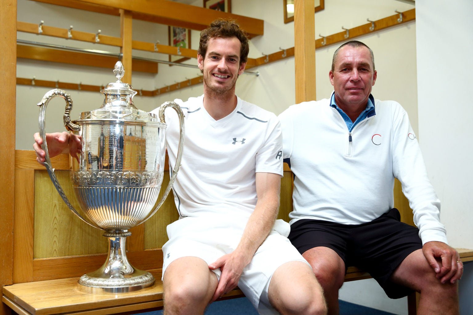Andy Murray and Ivan Lendl pose for a photo.