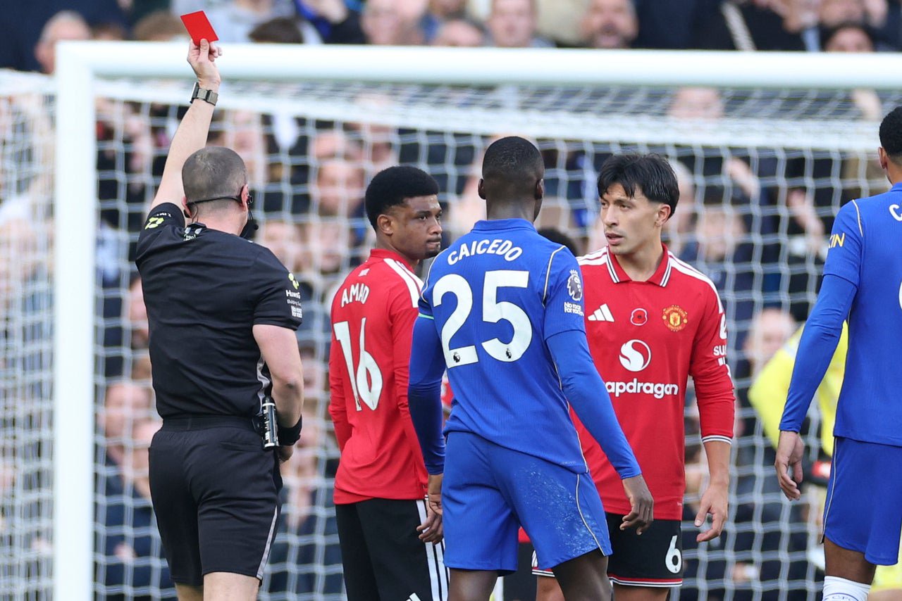 Martinez led with his forearm as he challenged Fofana while defending a corner (AP)