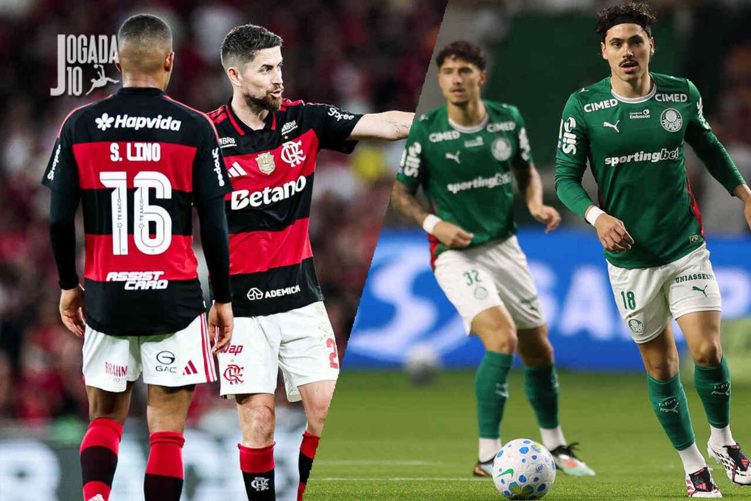 Flamengo ou Palmeiras: quem será o primeiro pentacampeão na era dos pontos corridos? Fotos: Gilvan de Souza/Flamengo e Cesar Greco/Palmeiras
