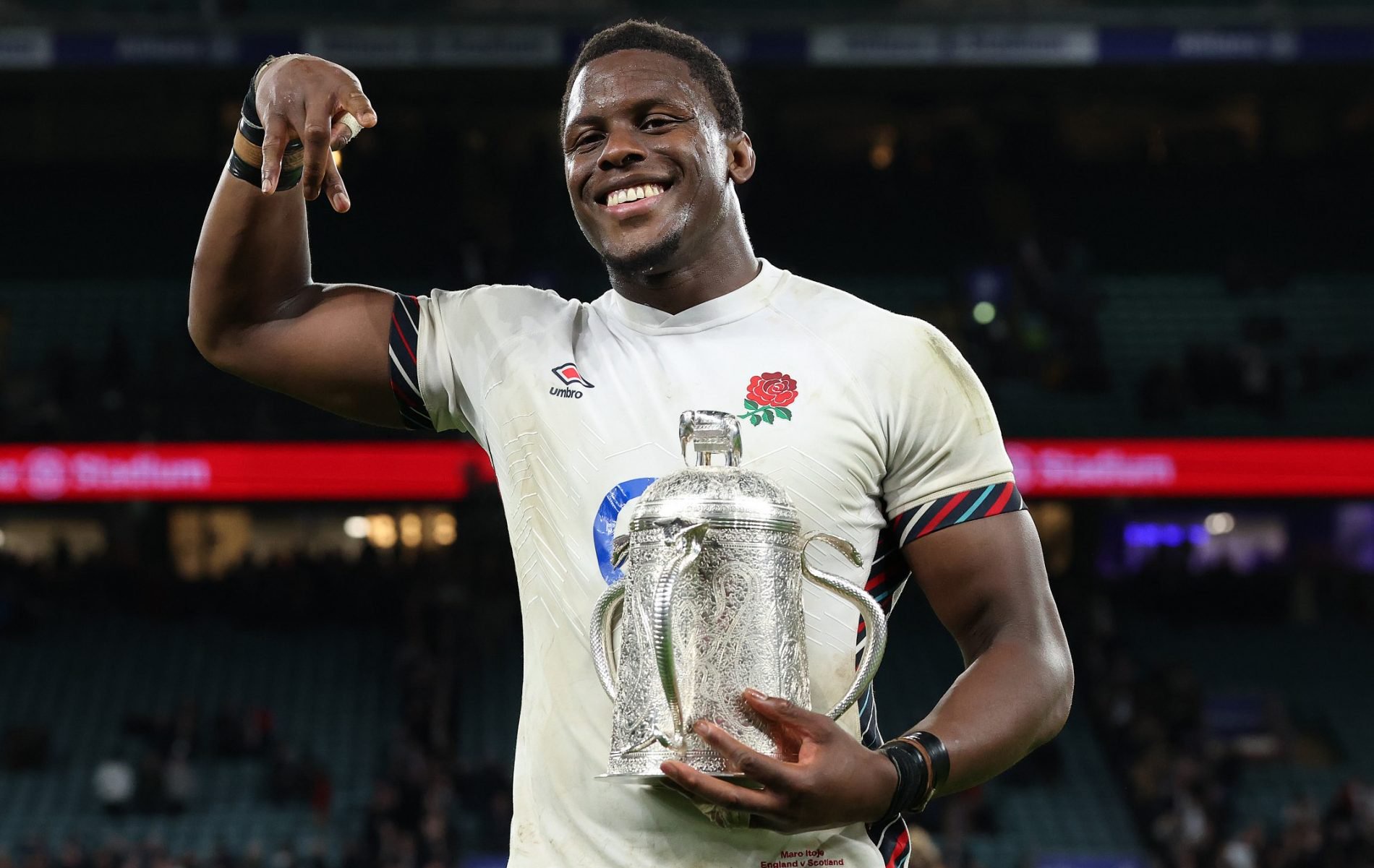 Maro Itoje after England won the Calcutta Cup during the 2025 Six Nations