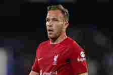 NAPLES, ITALY - Wednesday, September 7, 2022: Liverpool's Arthur Melo during the UEFA Champions League Group A matchday 1 game between SSC Napoli and Liverpool FC at the Stadio Diego Armando Maradona. (Pic by David Rawcliffe/Propaganda)