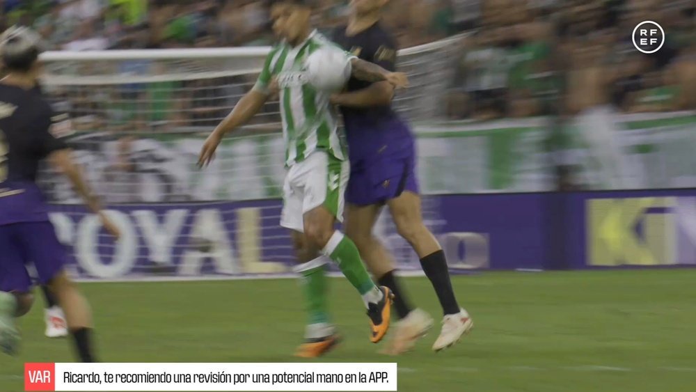 How VAR reviewed Lo Celso's disallowed goal. Screenshot/X/RFEF