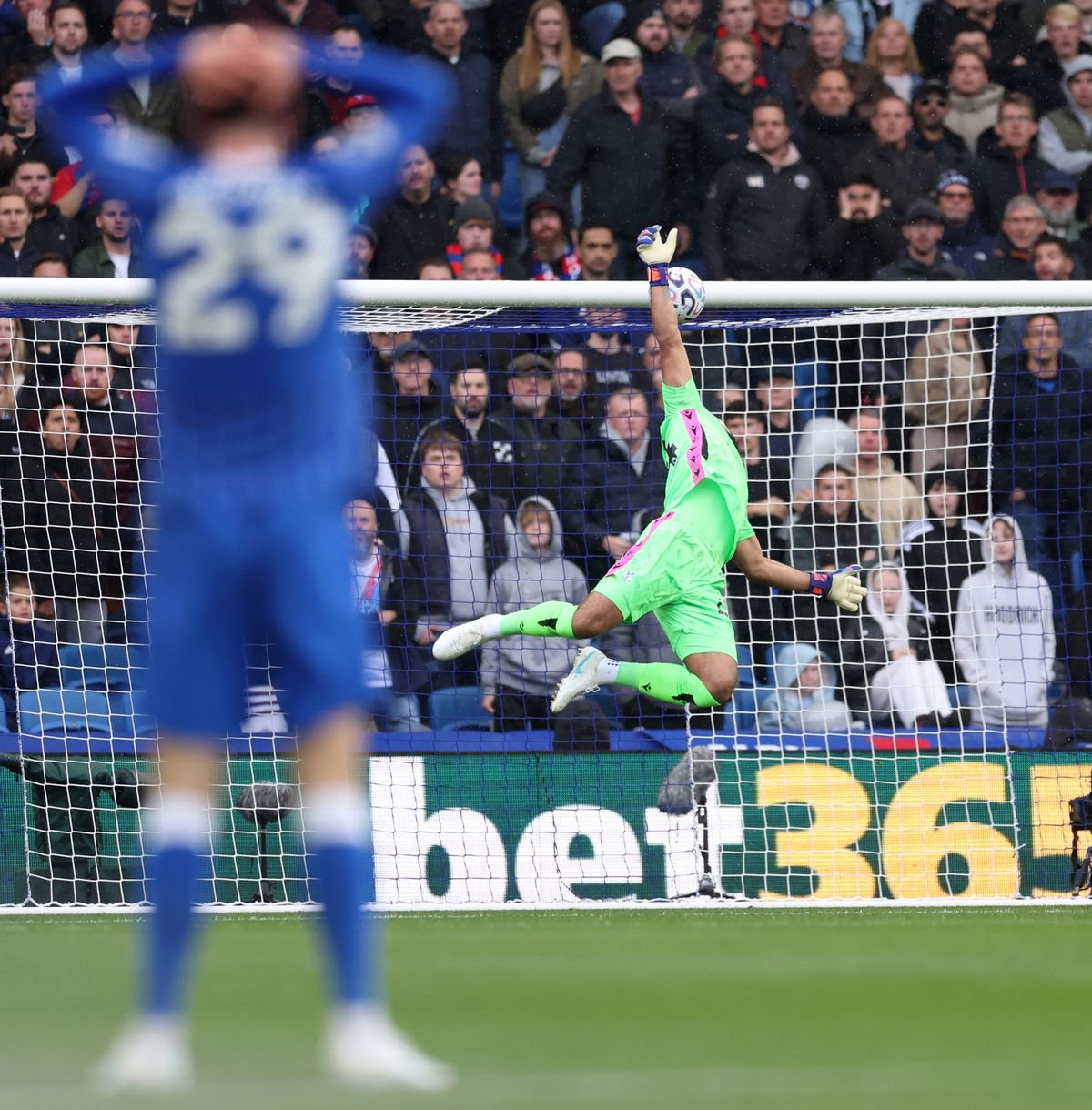 Diego Gomez's stunning strike from the halfway line to put Brighton 2-0 up against hated rivals Crystal Palace left teammates and supporters in shock