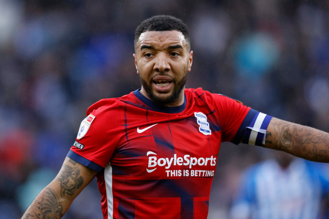 Troy Deeney of Birmingham City during the Sky Bet Championship match between Huddersfield Town and Birmingham City at The John Smith's Stadium on F...