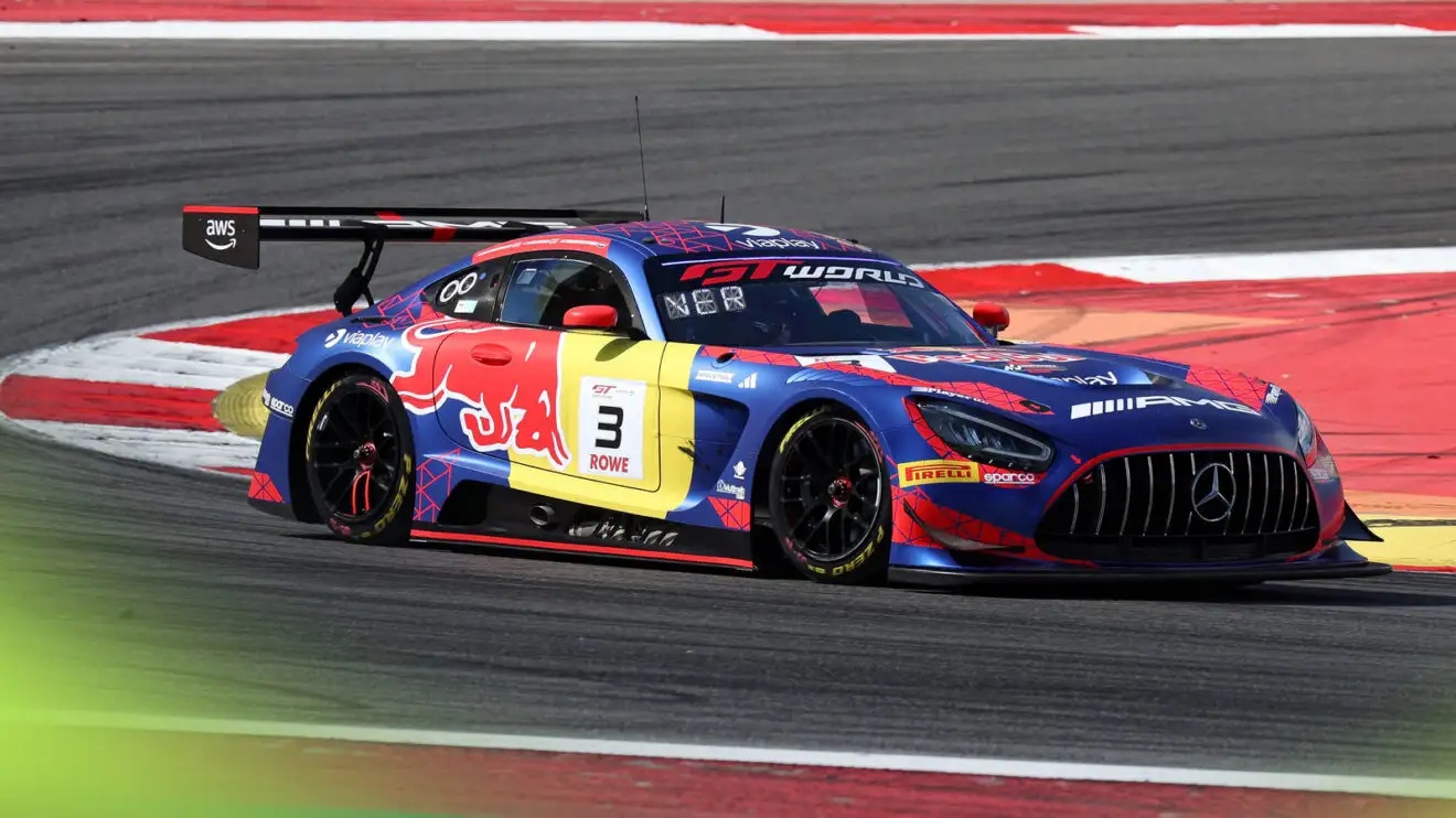 Max Verstappen on track at Portimao as part of the GT World Challenege Europe.