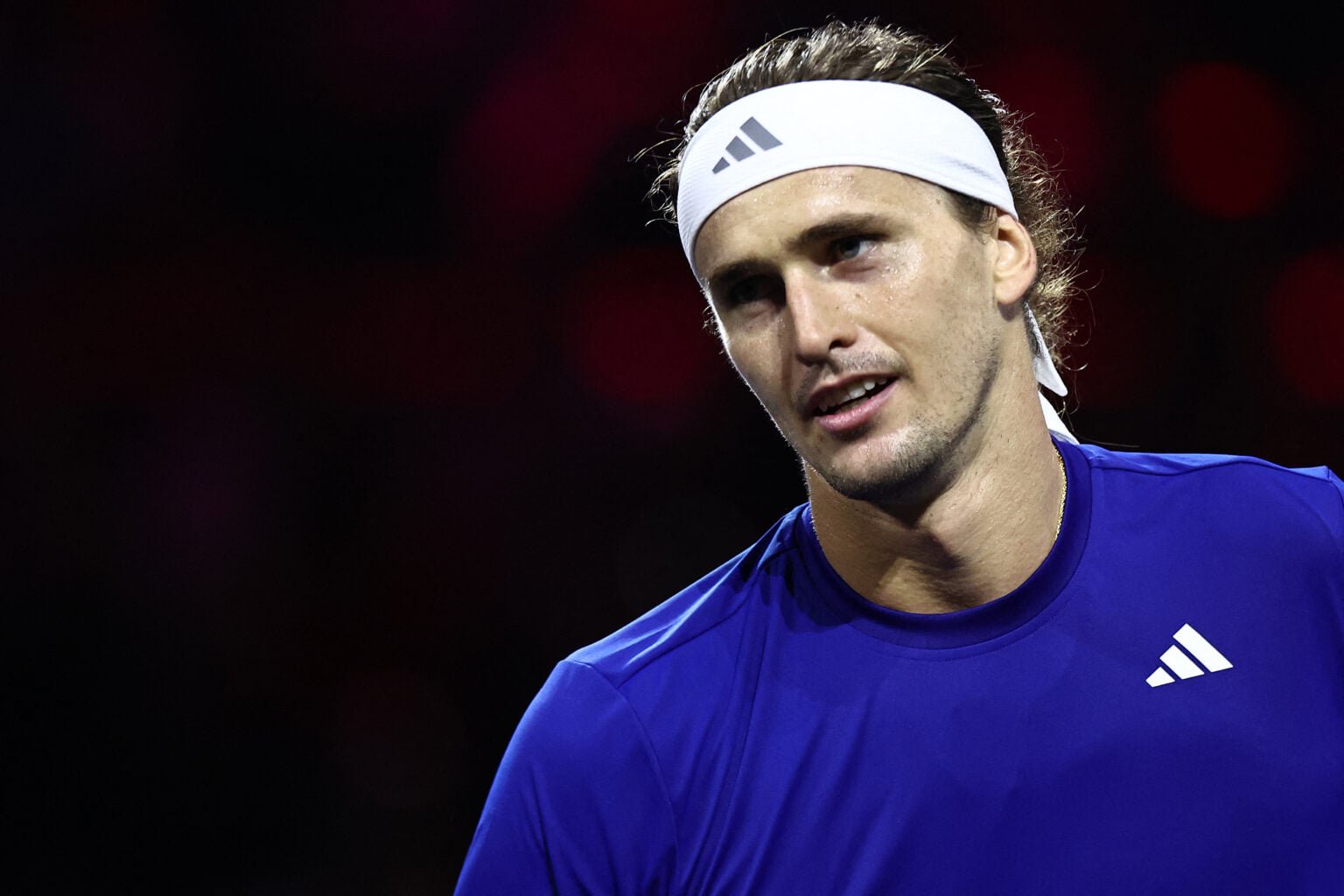 Alexander Zverev reacts during the 2026 Laver Cup.