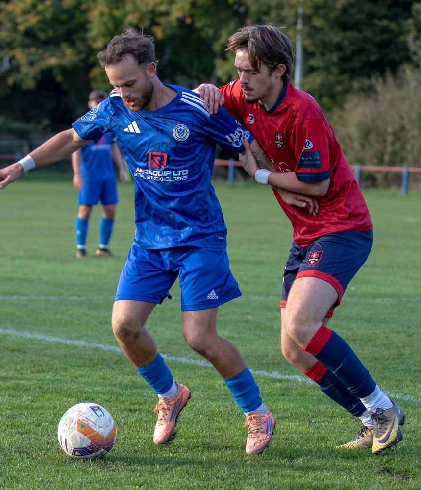 Action from Harrowby's defeat at Sandiacre. Photo: Steve Nesbitt @lincssnapper