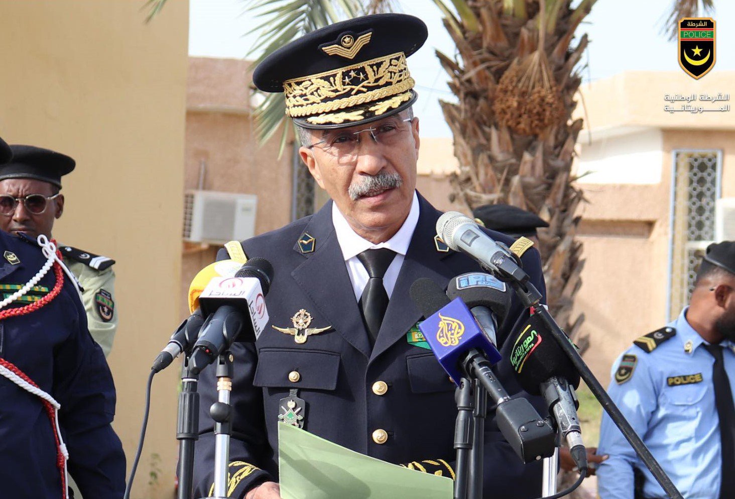 المدير العام للأمن الوطني الفريق محمد ولد الحريطاني خلال خطابه أمس الخميس 