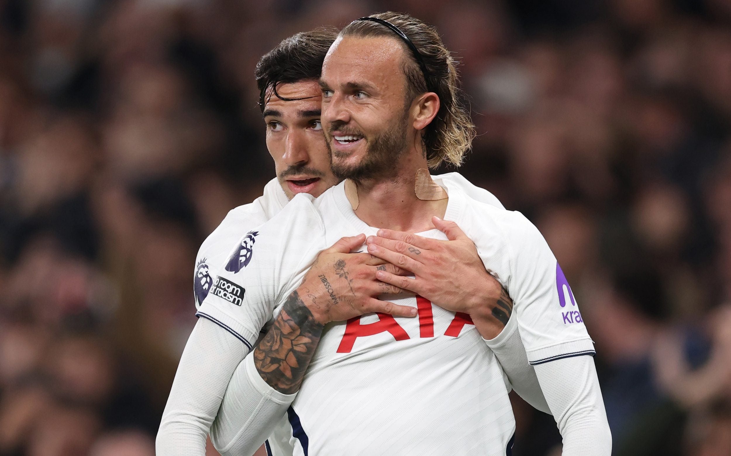 The Tottenham midfielders Sandro Tonali and James Maddison have gelled well this season