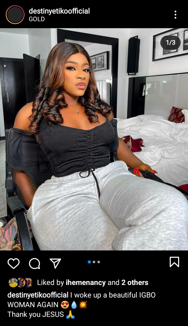 Lizzy Gold And Others React As Actress Destiny Etiko Shares New Photos Online 