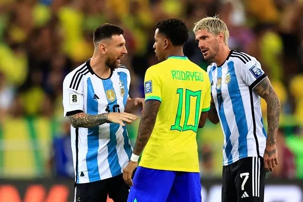 Lionel Messi and Rodrygo had a heated exchange before a World Cup qualifier between Argentina and Brazil