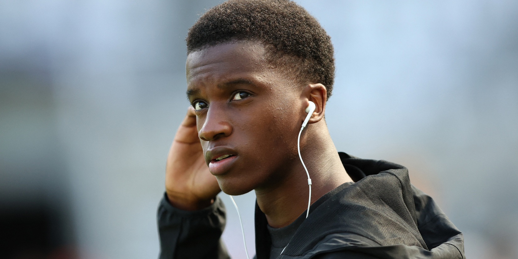 Liverpool's Trey Nyoni arrives at the stadium ahead of the match 