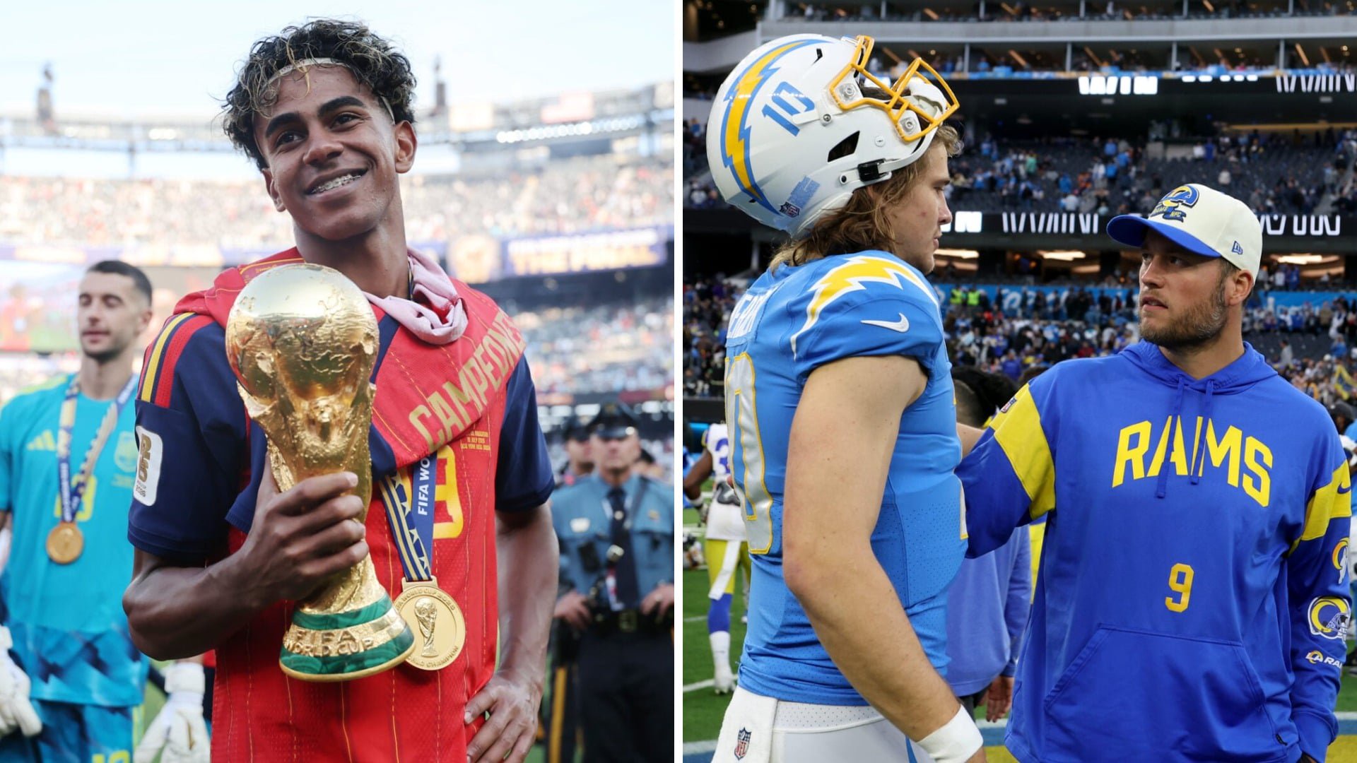 Lamine Yamal FC Barcelona Spain Justin Herbert Matthew Stafford Los Angeles Rams Los Angeles Chargers