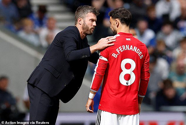 Bruno Fernandes was benched for United's 3-0 loss at home to Bournemouth but is back in for Saturday's visit to Chelsea