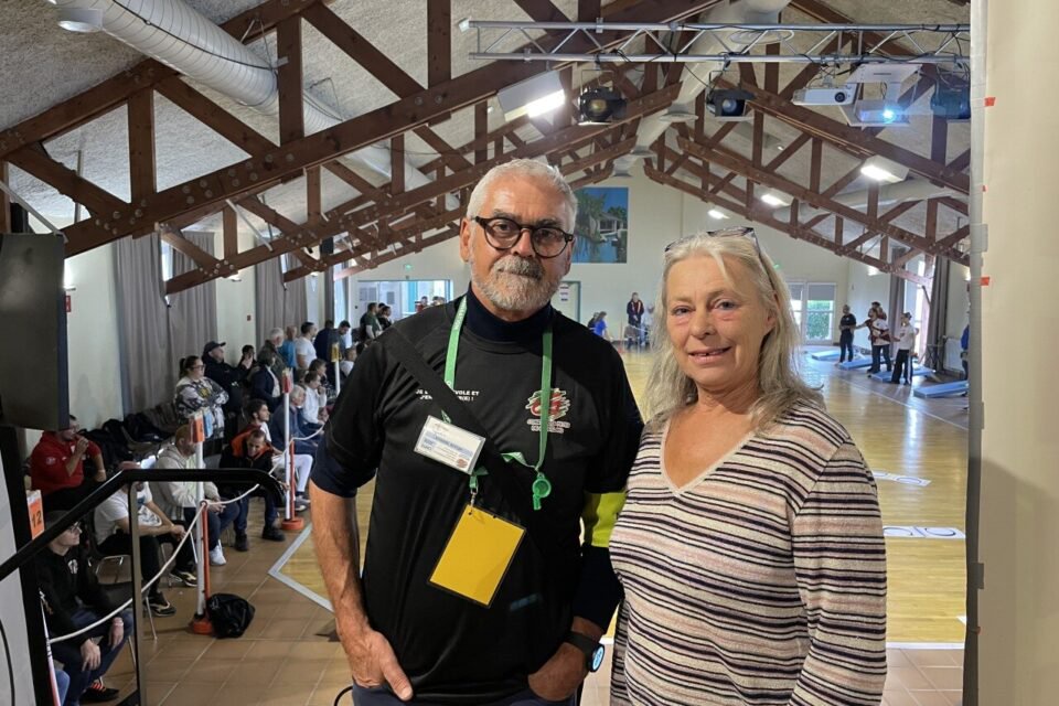 Yannick Heulin, président du comité des fêtes de Guécélard, avec Delphine Delahaye, conseillère départementale qui soutient cet événement.