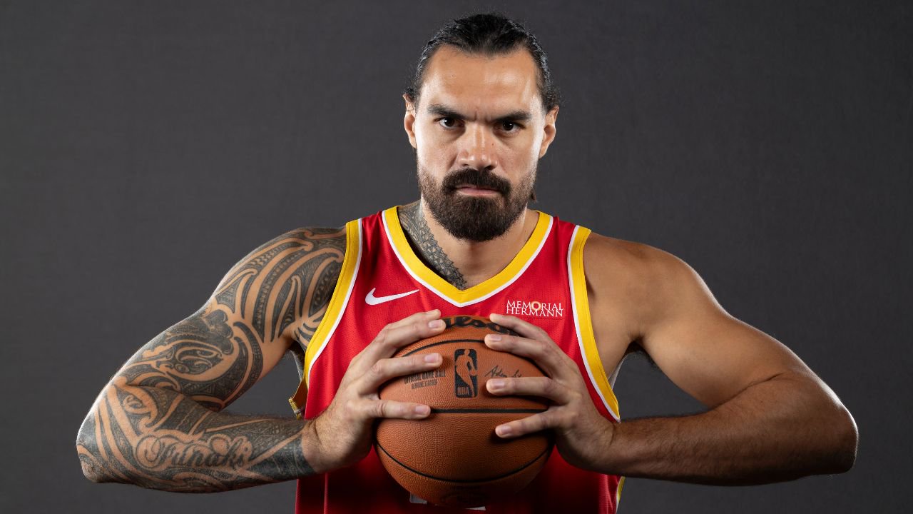 Sep 22, 2026; Houston, TX, USA; Houston Rockets center Steven Adams (12) poses for a picture during media day at Hilton Americas hotel. Mandatory Credit: Troy Taormina-Imagn Images