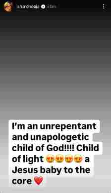 Sharon Ooja says she is an unrepentant child of God