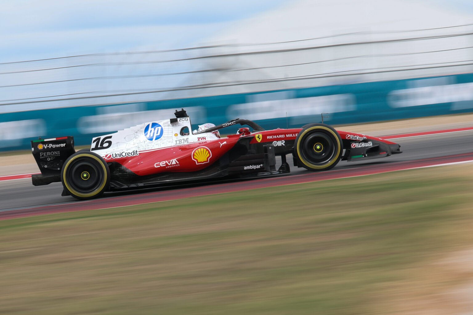Ferrari's Charles Leclerc on track during the 2026 F1 United States Grand Prix