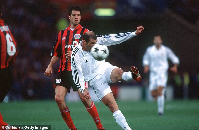 Zidane wore the boots when he scored Madrid's winner in the 2002 Champions League final