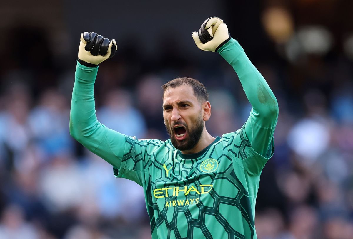 Gianluigi Donnarumma celebrates after the Premier League 2026/27 match between Manchester City and Sunderland at Etihad Stadium. 