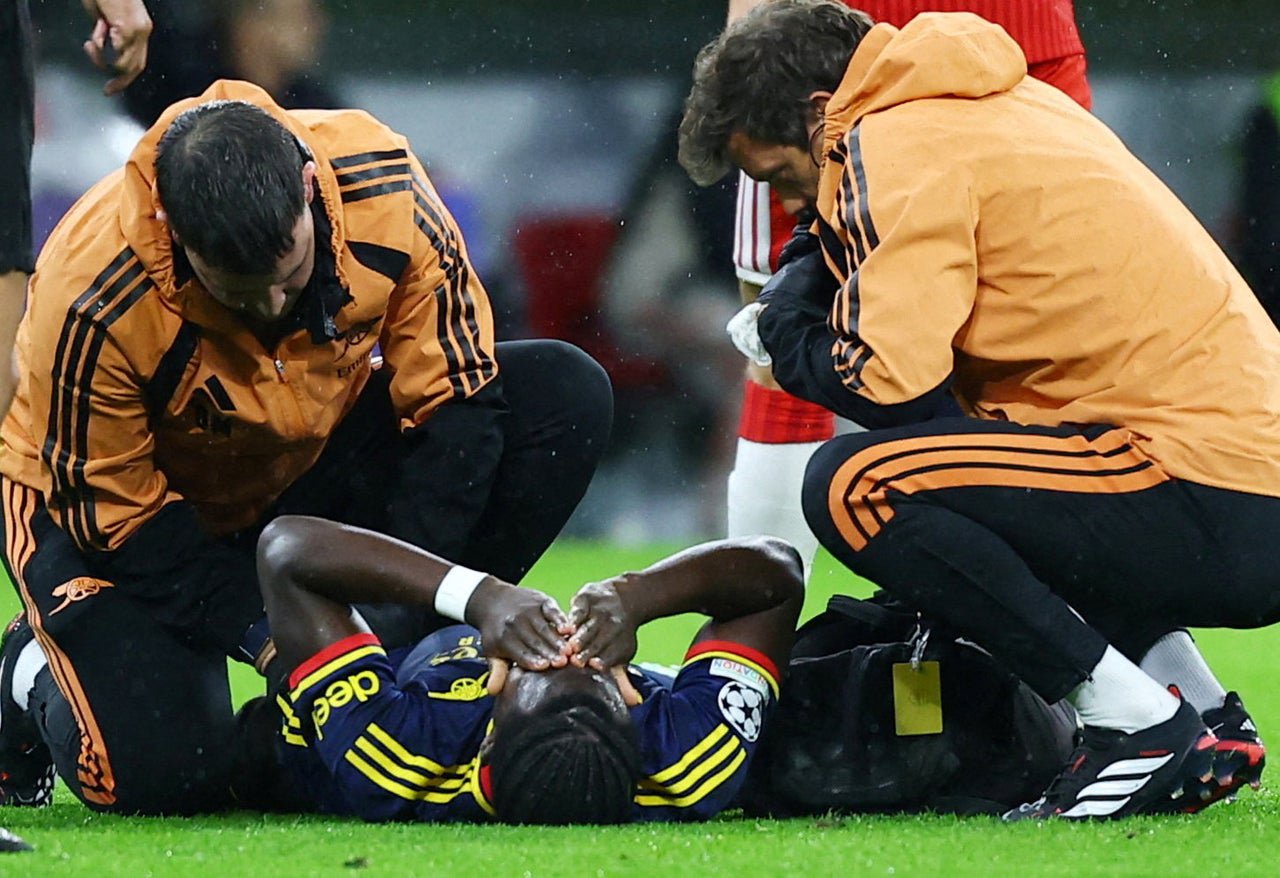 Saka went down unopposed before limping off in Munich (Reuters)