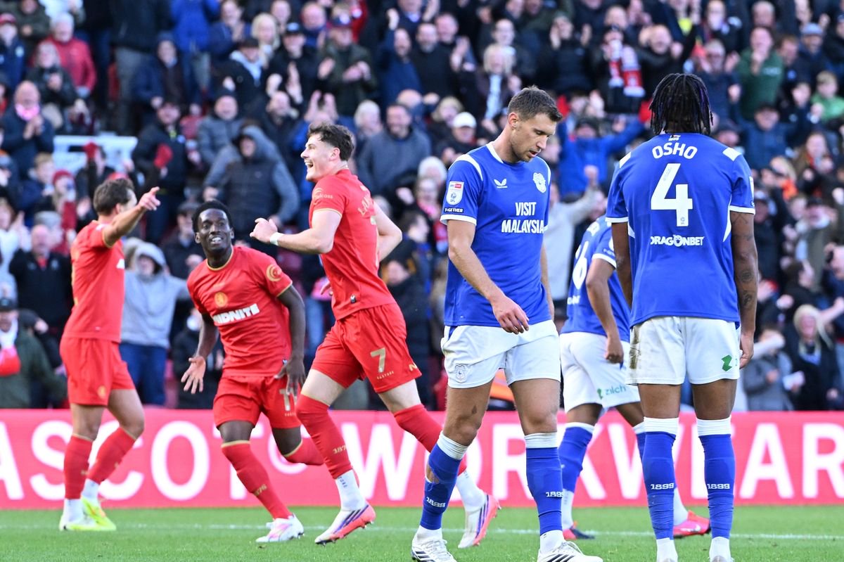 Will Lankshear of Middlesbrough scores the equalising goal