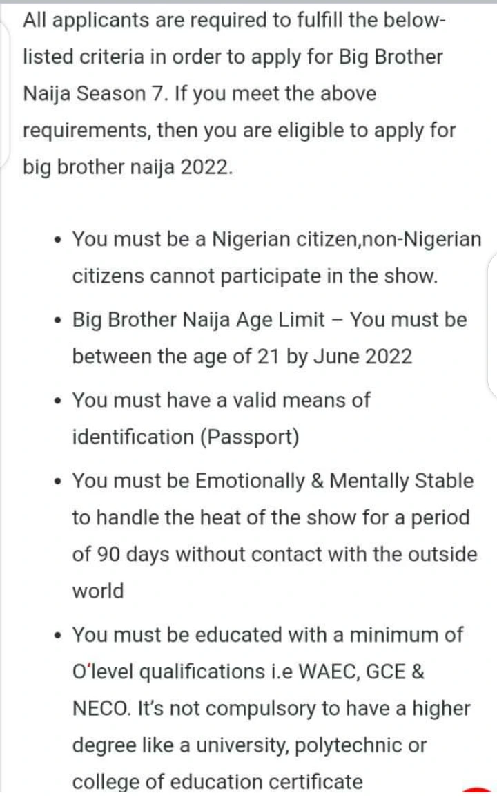 Ebuka Releases Requirements For Big Brother Naija Season 7 Contest, STECHITEGIST