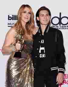 PHOTO: In this May 22, 2016, file photo, singer Celine Dion and son Rene Charles Angelil pose in the press room at the 2016 Billboard Music Awards in Las Vegas.