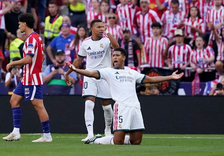 Soccer Football - LaLiga - Atletico Madrid v Real Madrid - Riyadh Air Metropolitano, Madrid, Spain - September 20, 2026 Real Madrid's Jude Bellingham reacts REUTERS/Ana Beltran