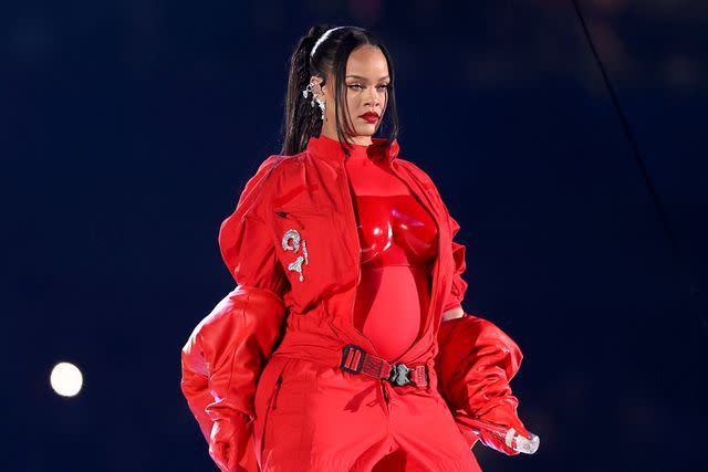 Gregory Shamus/Getty Rihanna performing during the 2023 Super Bowl.