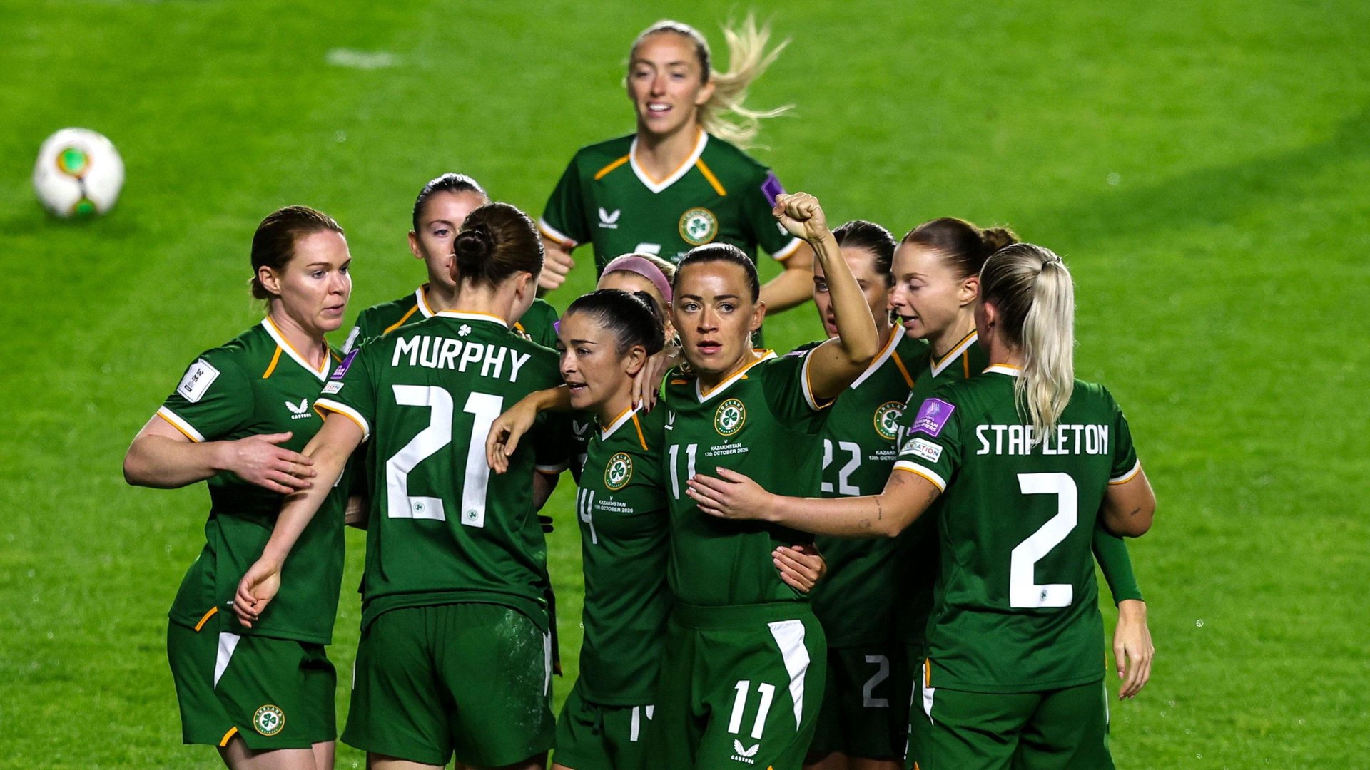 Katie McCabe celebrates a goal