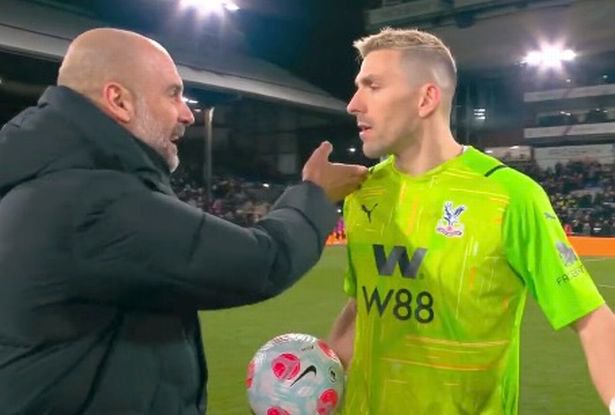 Pep Guardiola shared a heated exchange with Vicente Guaita at full-time