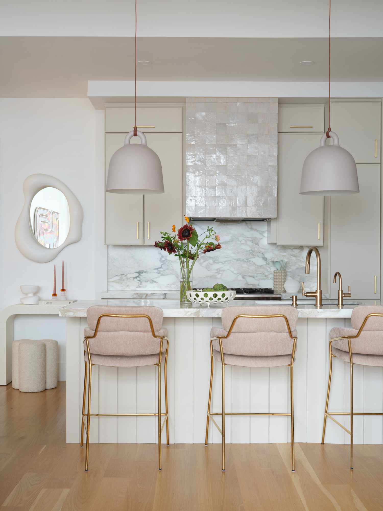 modern white and gold kitchen