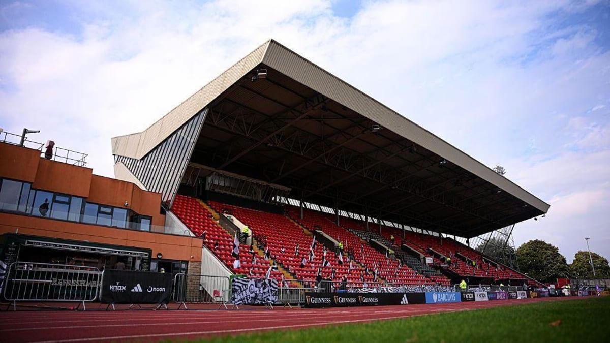 A view of the main stand at Gateshead International Stadium