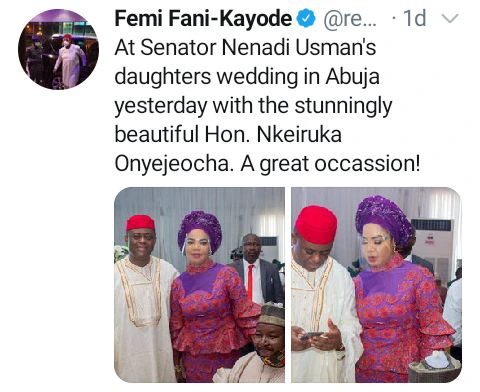 Femi Fani Kayode And Hon Nkeiruka