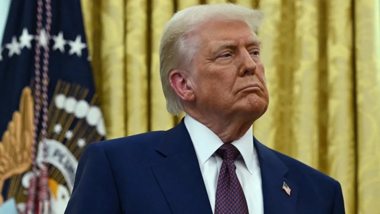  US President Donald Trump at the Oval Office of the White House in Washington, DC, on February 13, 2025. Photograph: (AFP) 
