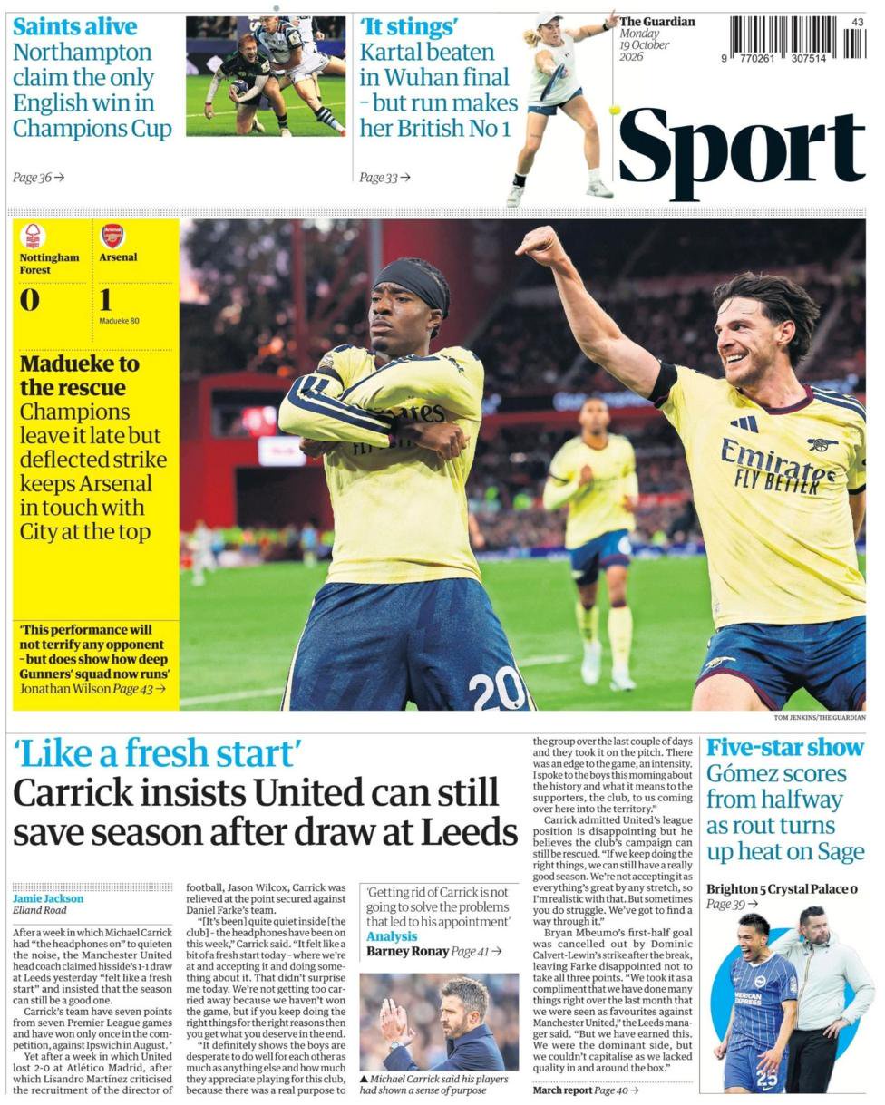 Guardian back page