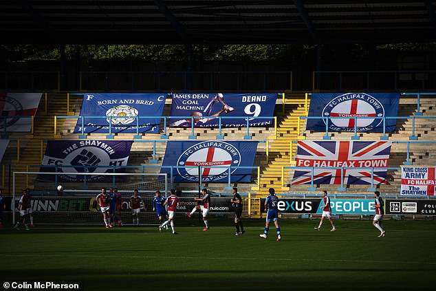 Halifax knocked South Shields out in a 3-2 thriller to reach the FA Cup first round - a boon amid fears that the council will sell off their stadium