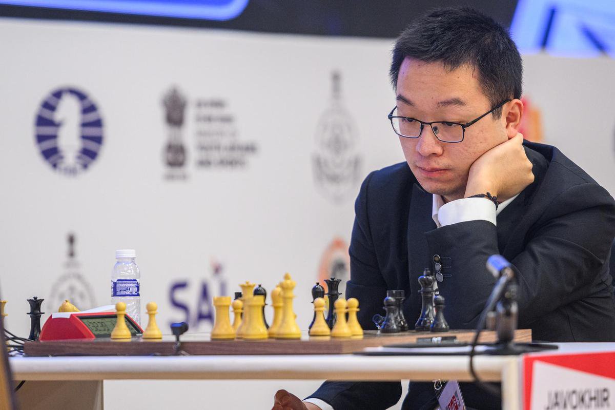 Picture of concentration: Wei Yi in action at the FIDE World Cup in Goa last year.
