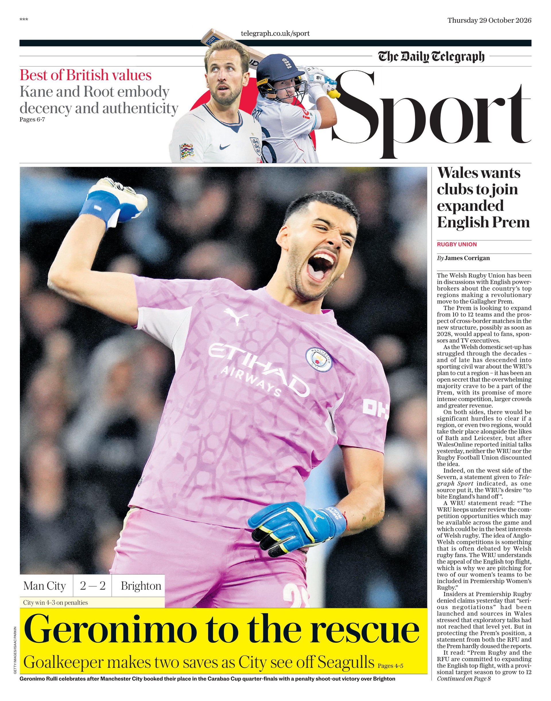Telegraph back page