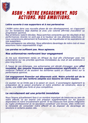 Communiqué ASBH.
