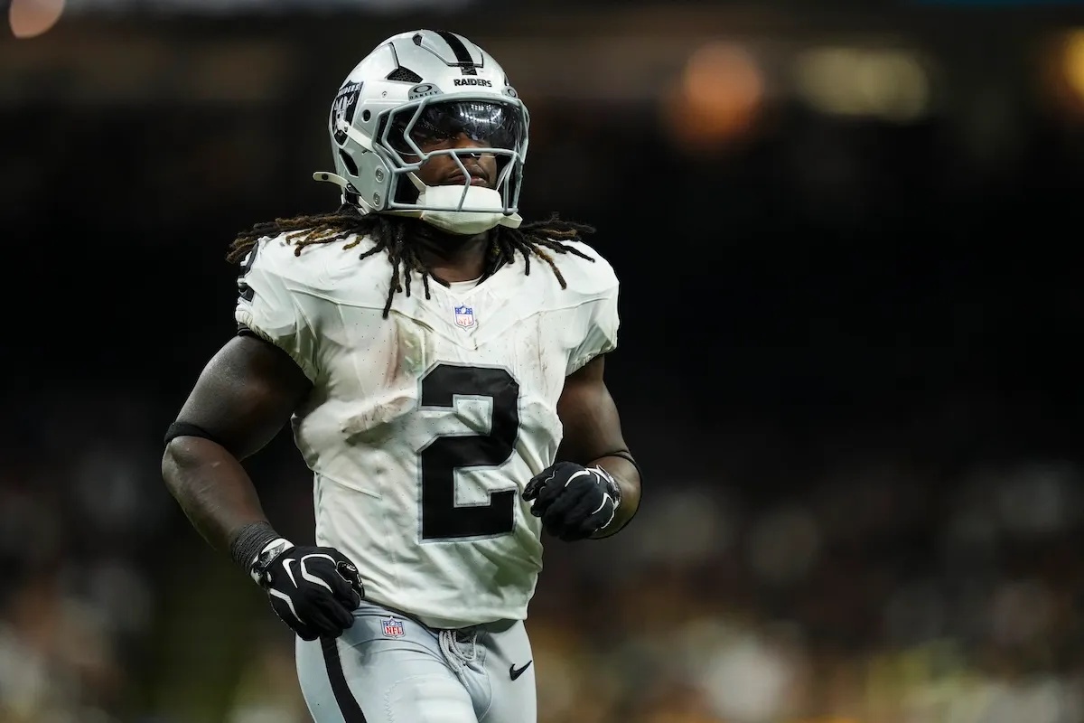 Raiders running back Ashton Jeanty during game against New Orleans Saints