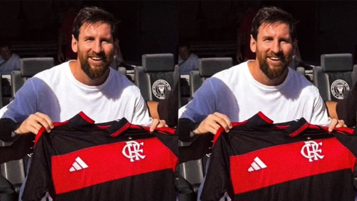Messi recebe camisa do Flamengo e torcedores sonham com transferência