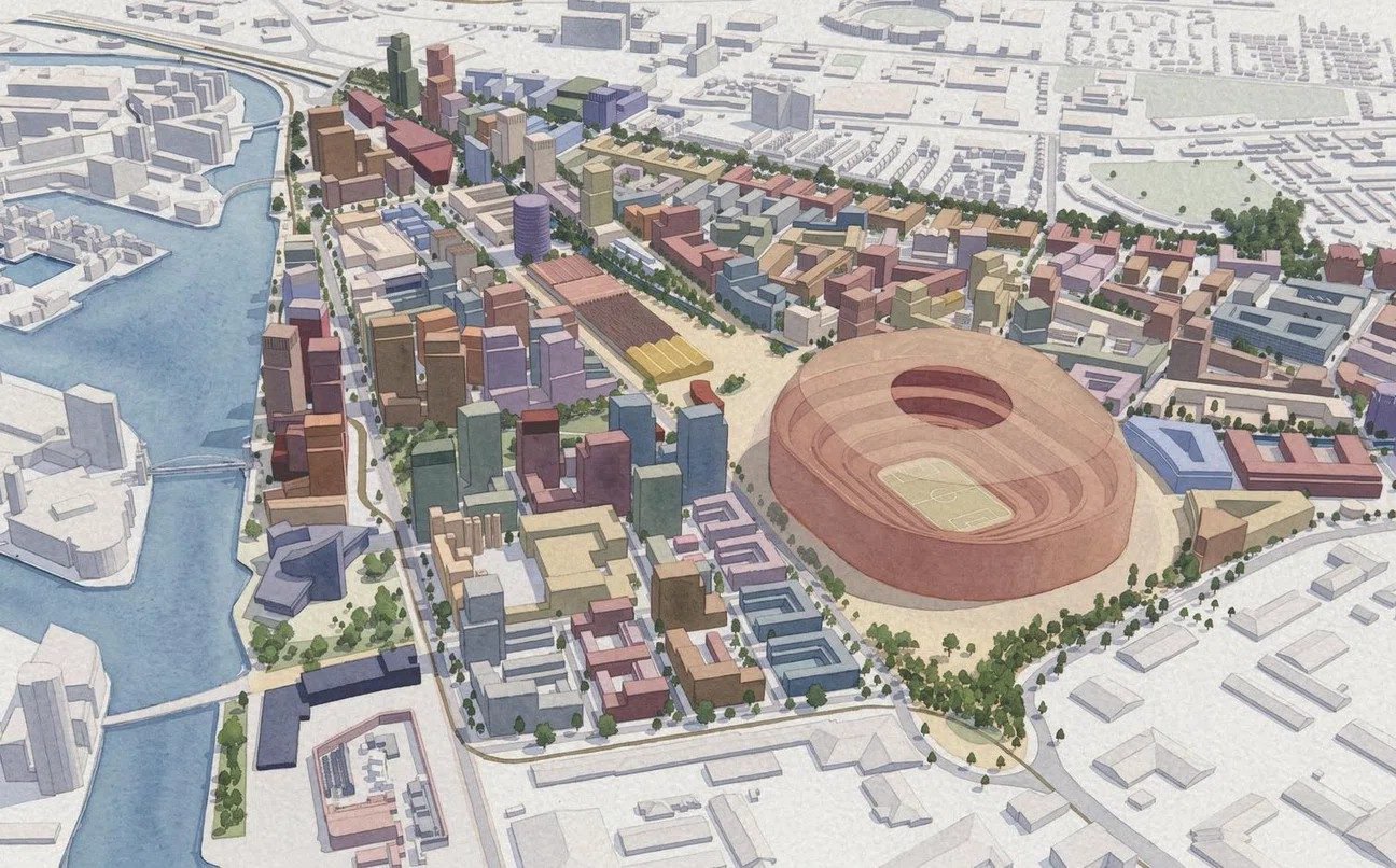 An artist's impression of what United's newly acquired land could look like