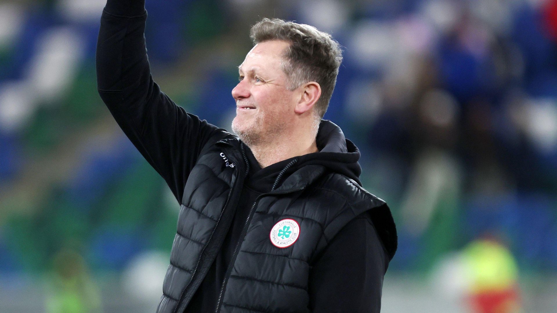 Jim Magilton celebrates