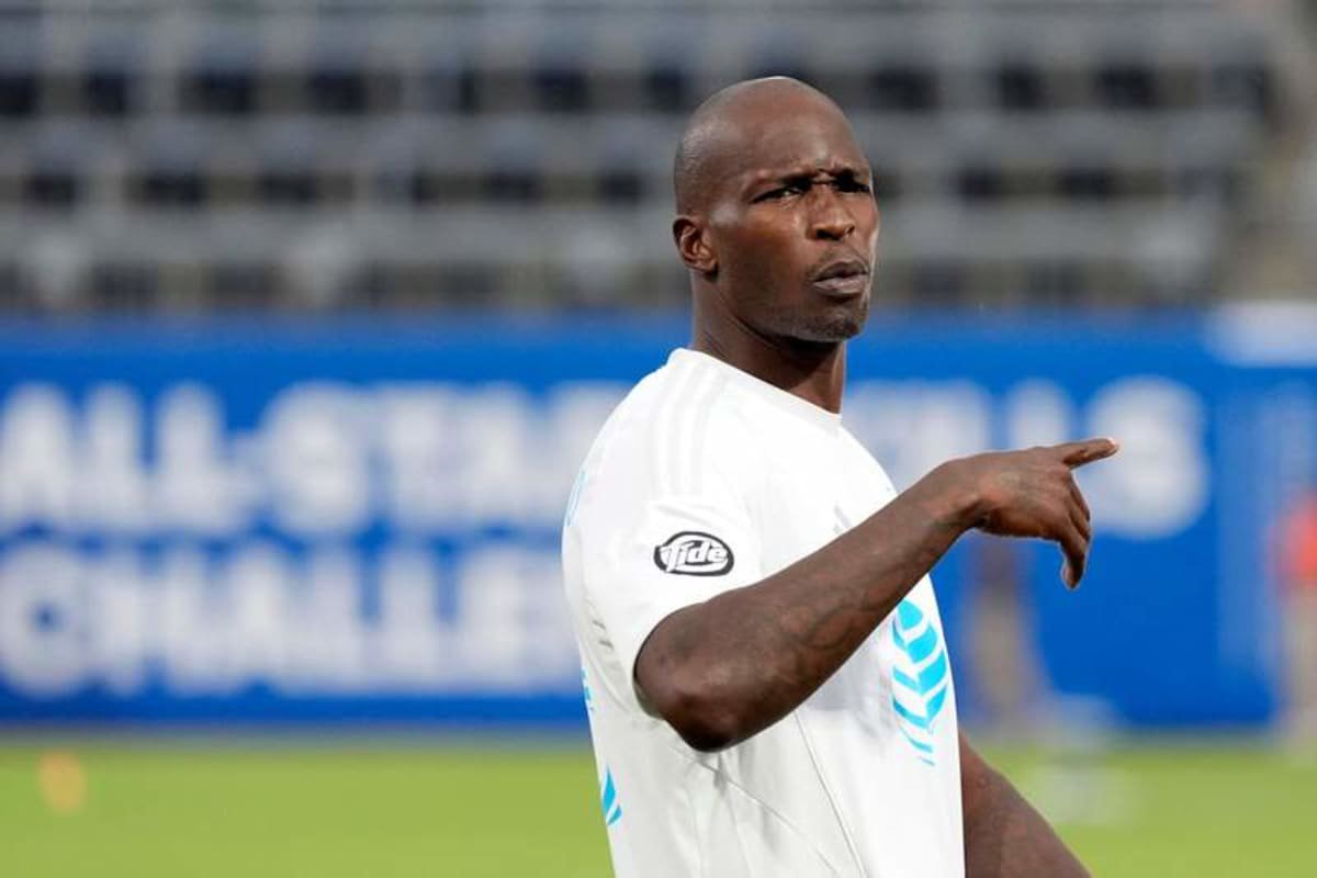 Jul 28, 2026; Charlotte, NC, USA; Former NFL wide receiver Chad Ochocinco (85) participates during the MLS All-Star Skills Challenge at Truist Field. © Jim Dedmon-Imagn Images