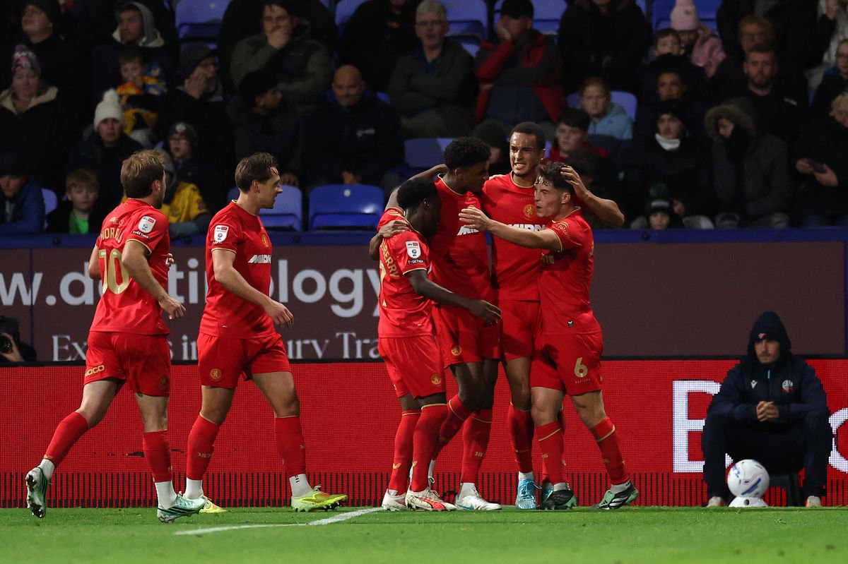 Adilson Malanda Middlesbrough Football Club celebrates scoring