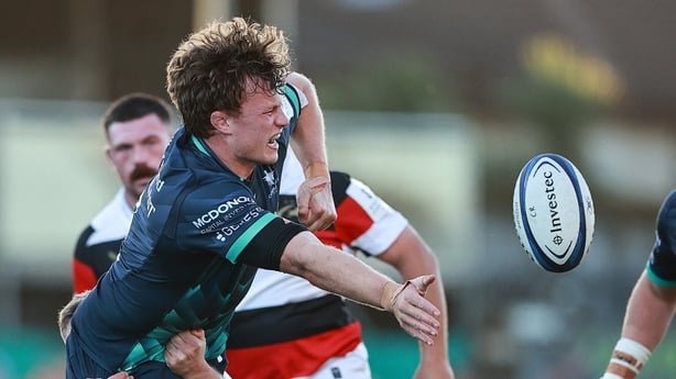 Cian Prendergast of Connacht in action against Owen Farrell of Saracens during the Investec Champions Cup Round 1 match between Connacht and Saracens at Dexcom Stadium in Galway