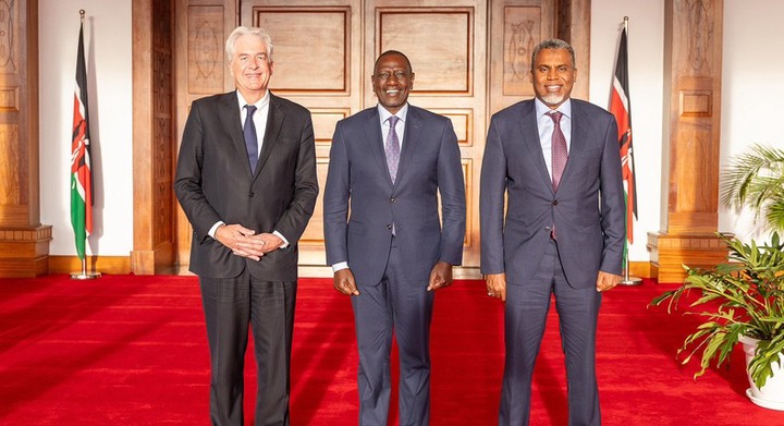 President William Ruto with CIA Director William J. Burns and NIS Director General Noordin Haji at State House, Nairobi on Monday October 28, 2024